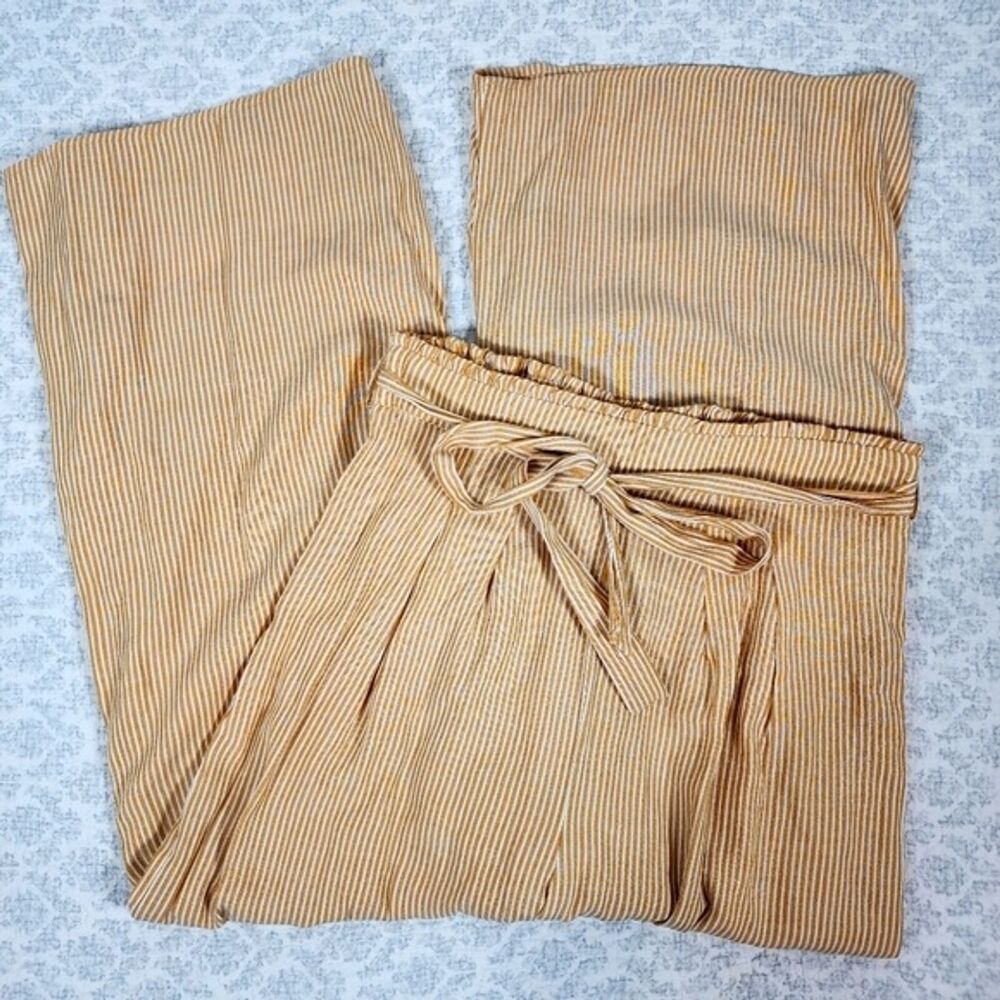 Sadie & Sage Yellow White Striped Palazzo Pants Size Medium